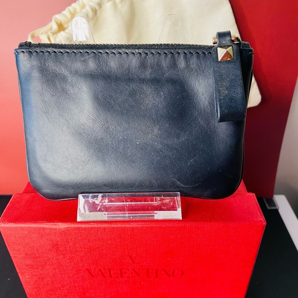 Valentino Garavani VLTN Black Leather Card Case Authentic With Tag - Picture 16 of 17